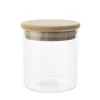 Voorrraadpot glas met deksel hout 33 cl