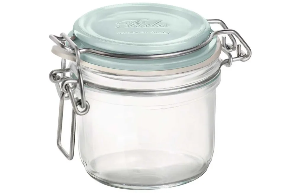Weckpotje 25 cl blauwgroene deksel