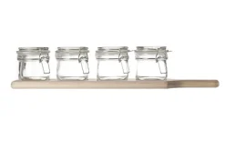Weckpotjes op presentatieplank 49 cm