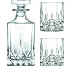 Whisky set karaf met 2 glazen kristal
