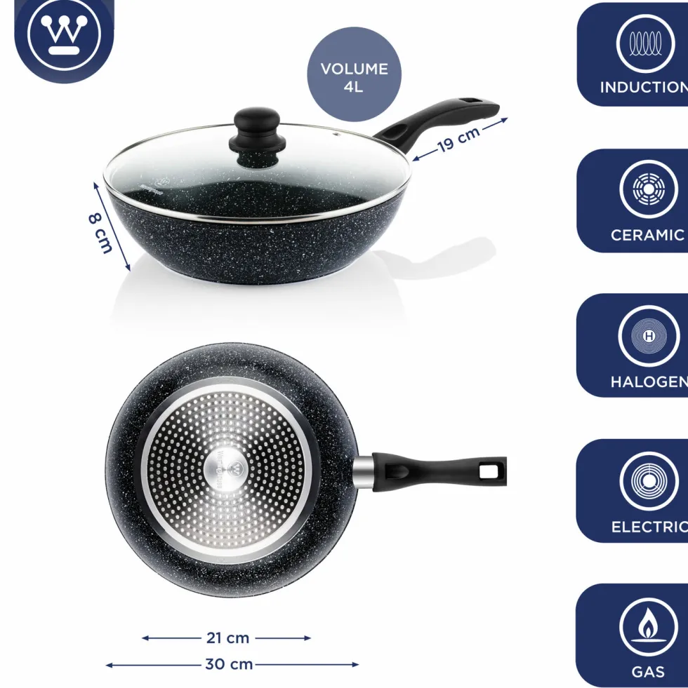Wokpan 30 cm Black Marble Westinghouse