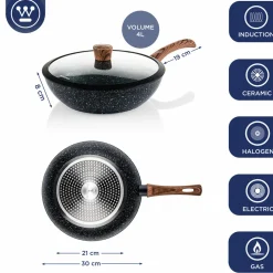 Wokpan 30 cm Black Marble Wood Westinghouse