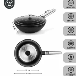 Wokpan 28 cm Zwart Performance Series Inductie Westinghouse
