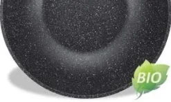 Wokpan marmeren coating 30 cm zwart