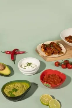 World Foods Set van 3 Fayita Dip Kommetjes